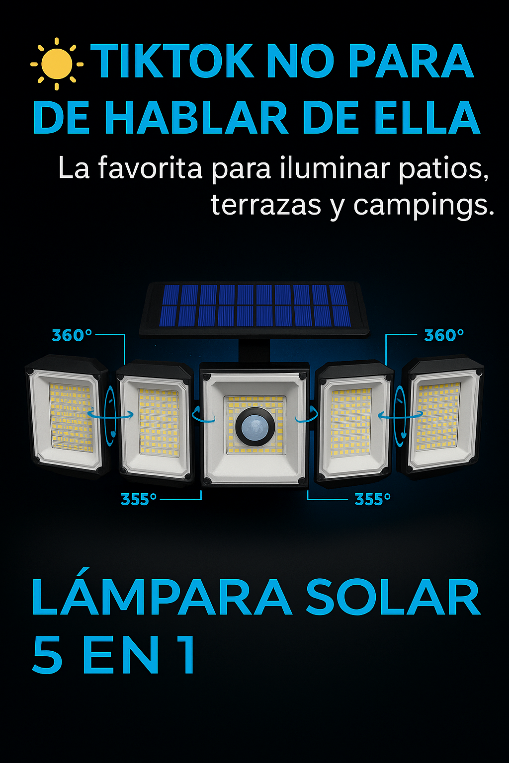 Lampara solar 5 en 1